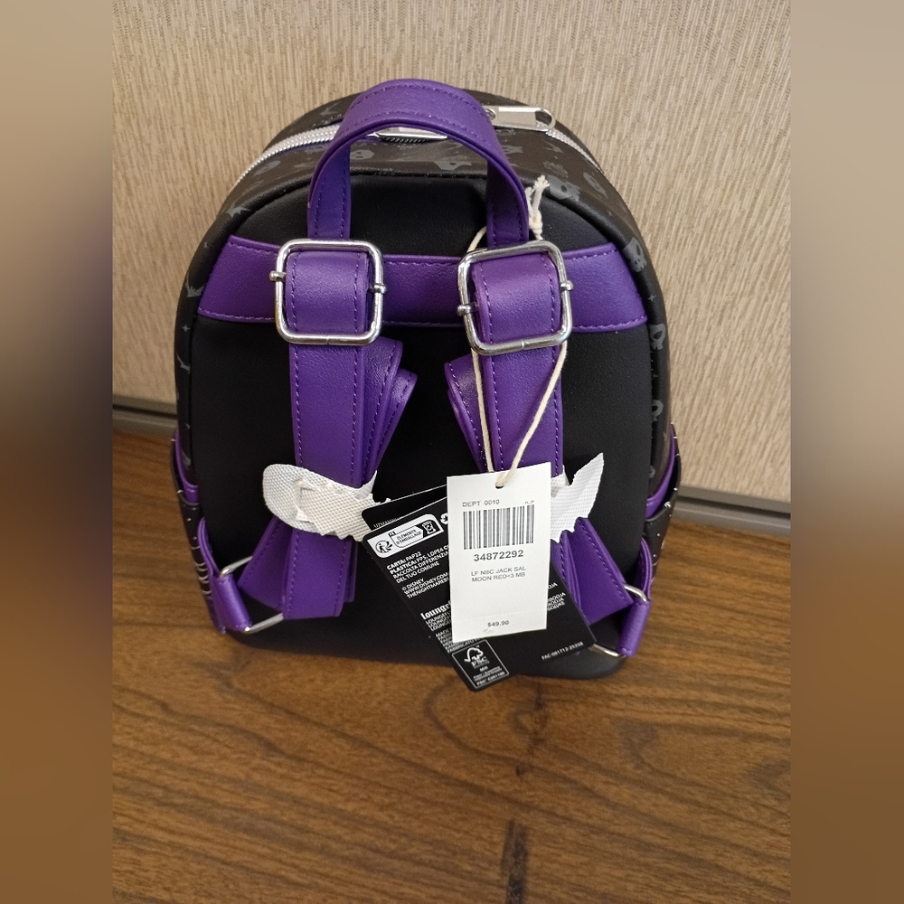 NWT The Nightmare Before Christmas Jack & Sally Moon Mini Backpack - Picture 5 of 7
